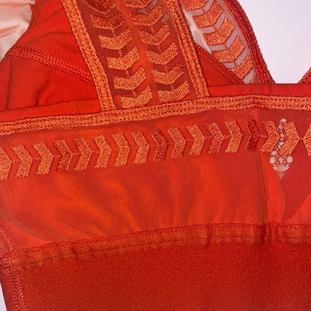 FP Movement by Free People Vibrant Orange Lace Bralette